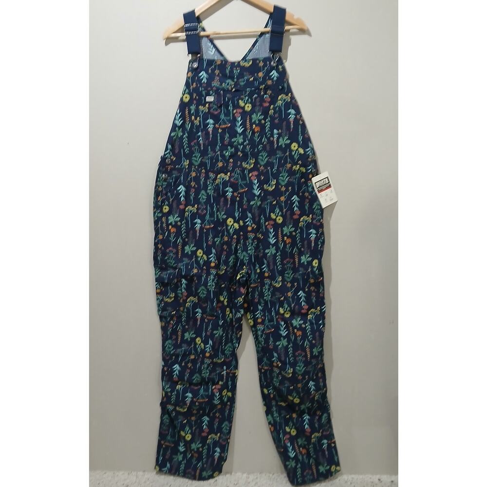 Duluth Trading Co Navy Wildflowers Overalls